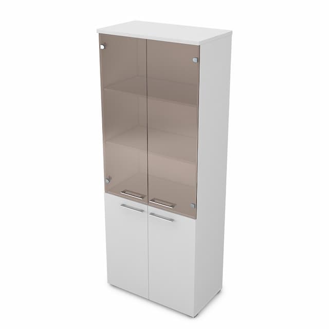 Шкаф АЛСАВ Gloss line 9НШ.005.12 белый премиум/металл глянец