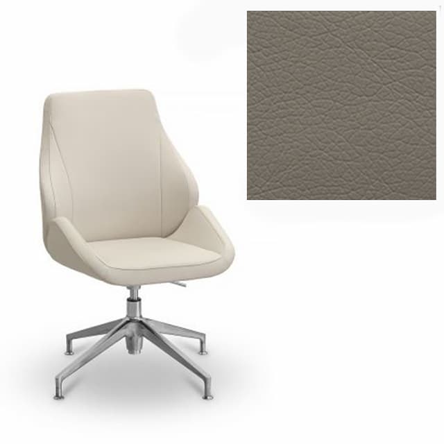 Кресло посетителя Юнитекс Мелоди экокожа премиум серо-коричневая CN6