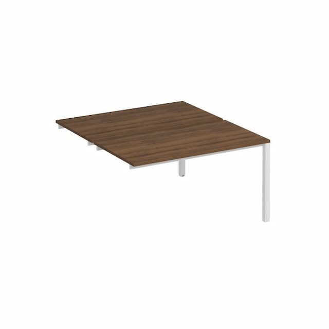 Секция стола рабочей станции на металлокаркасе Юнитекс Комфорт КФ (2х140) К.Б1 1145-1 ОФ французский орех / белый