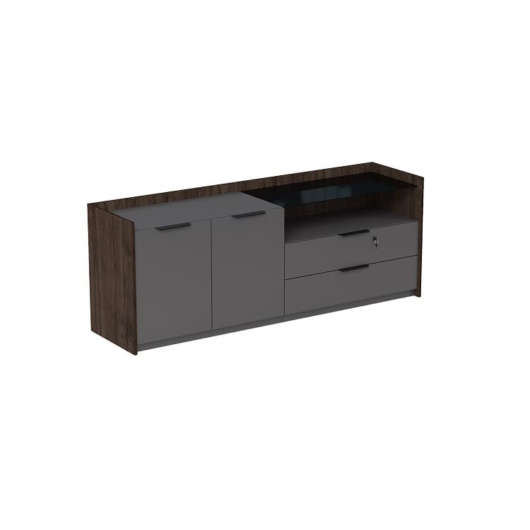 Тумба опорная двусоставная Алсав MAGNETIC 15ТОДС.618 (1768х460х670) брауни/graphit
